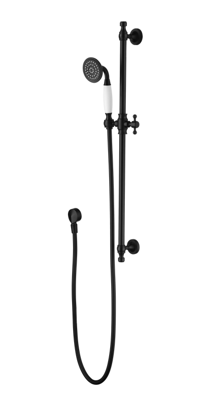 Modern National Bordeaux Shower On Rail - Matte Black