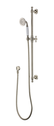 Modern National Bordeaux Shower On Rail - Brushed Nickel