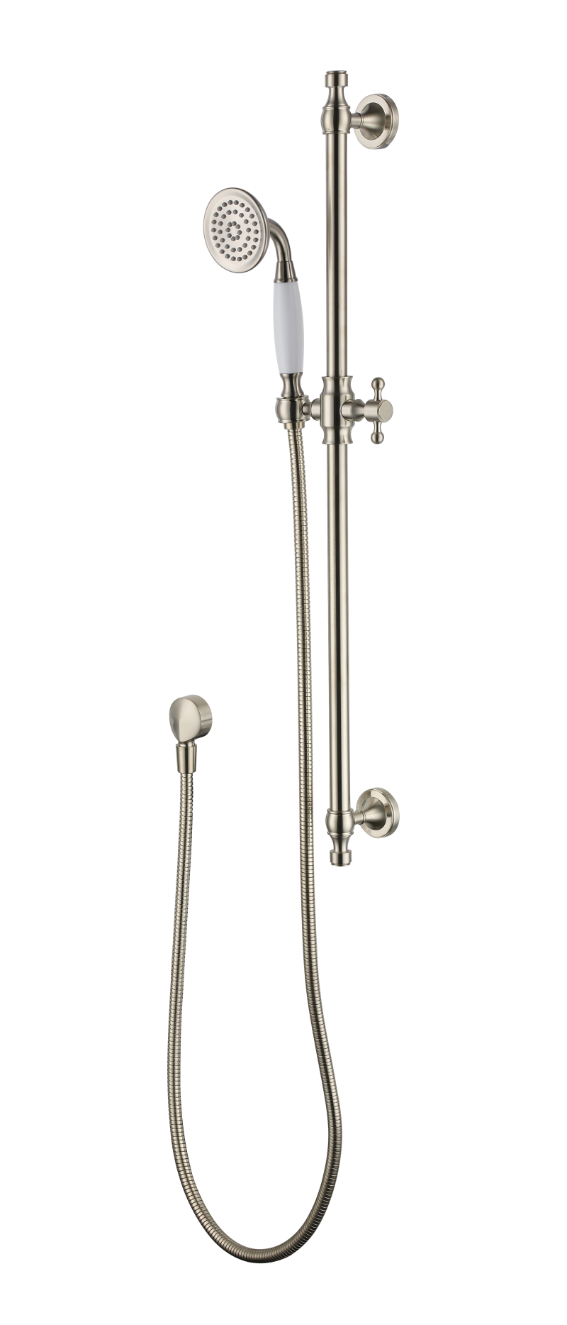 Modern National Bordeaux Shower On Rail - Brushed Nickel
