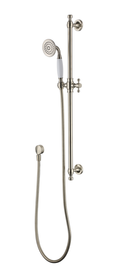 Modern National Bordeaux Shower On Rail - Brushed Nickel