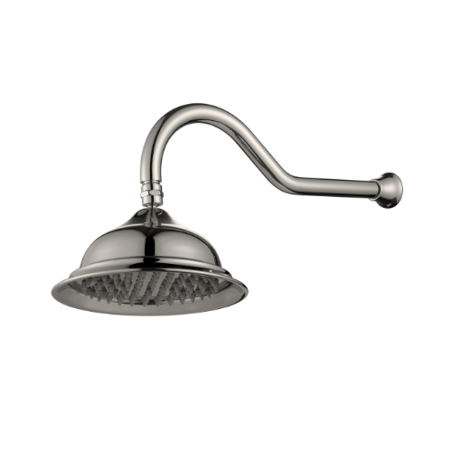 Modern National Bordeaux Shower Arm With Shower Head - Brushed Nickel