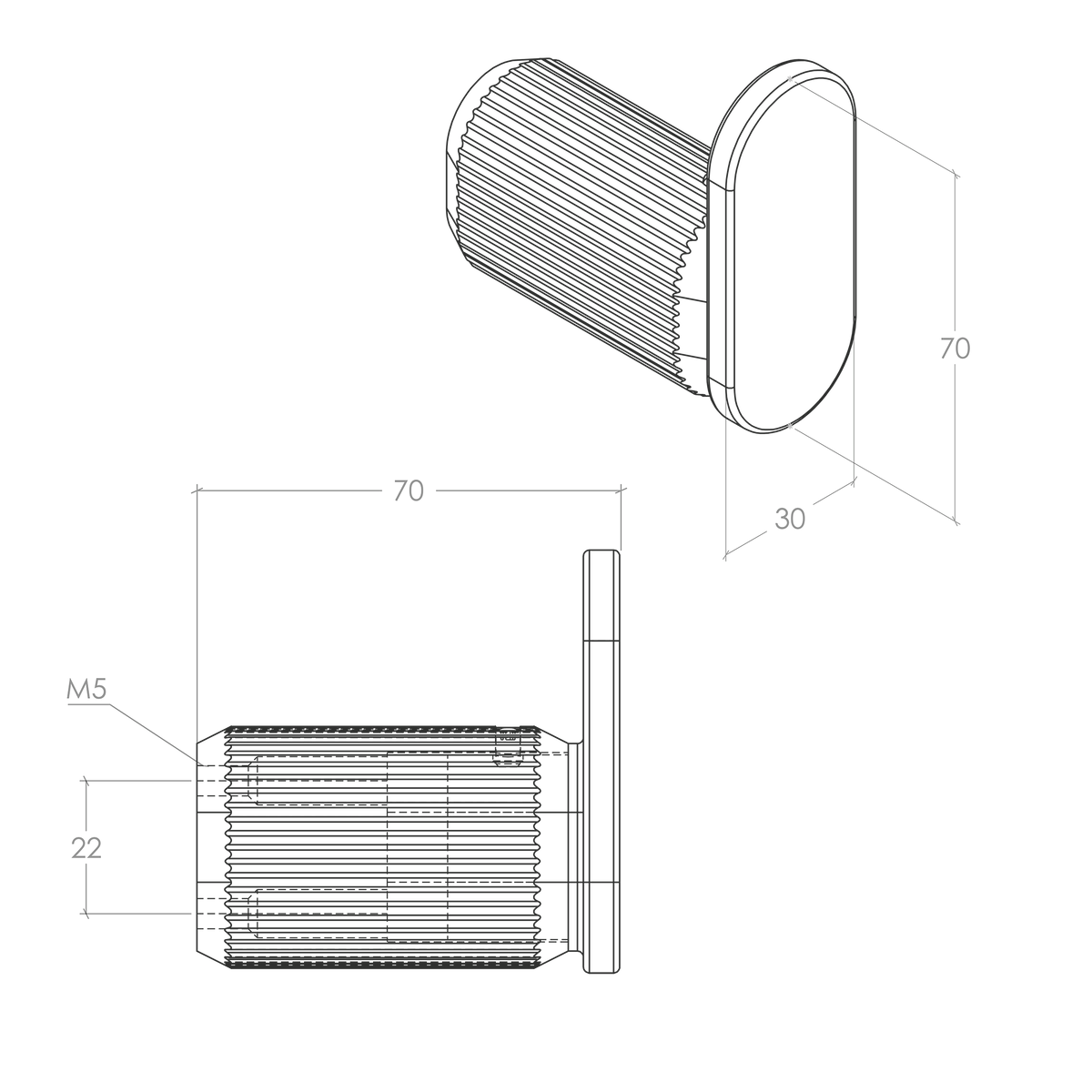 Momo Brooklyn Wall Hook - Line Drawing