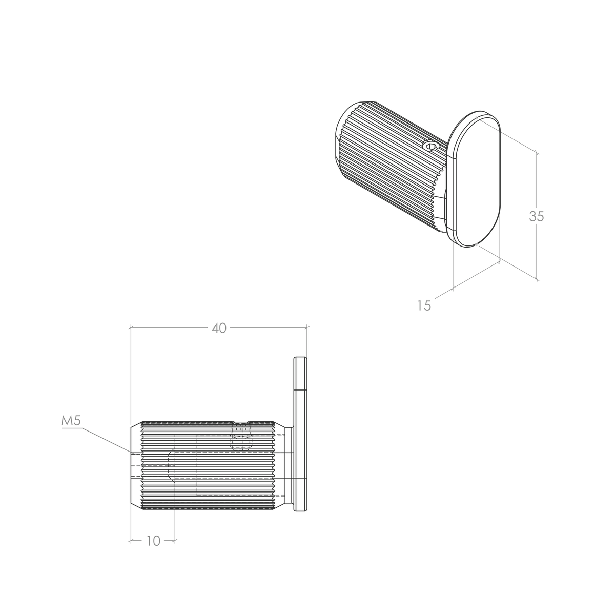 Momo Brooklyn Wall Hook - Line Drawing