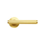 Momo Bellevue Knurled Lever Handle Set Brushed Satin Brass