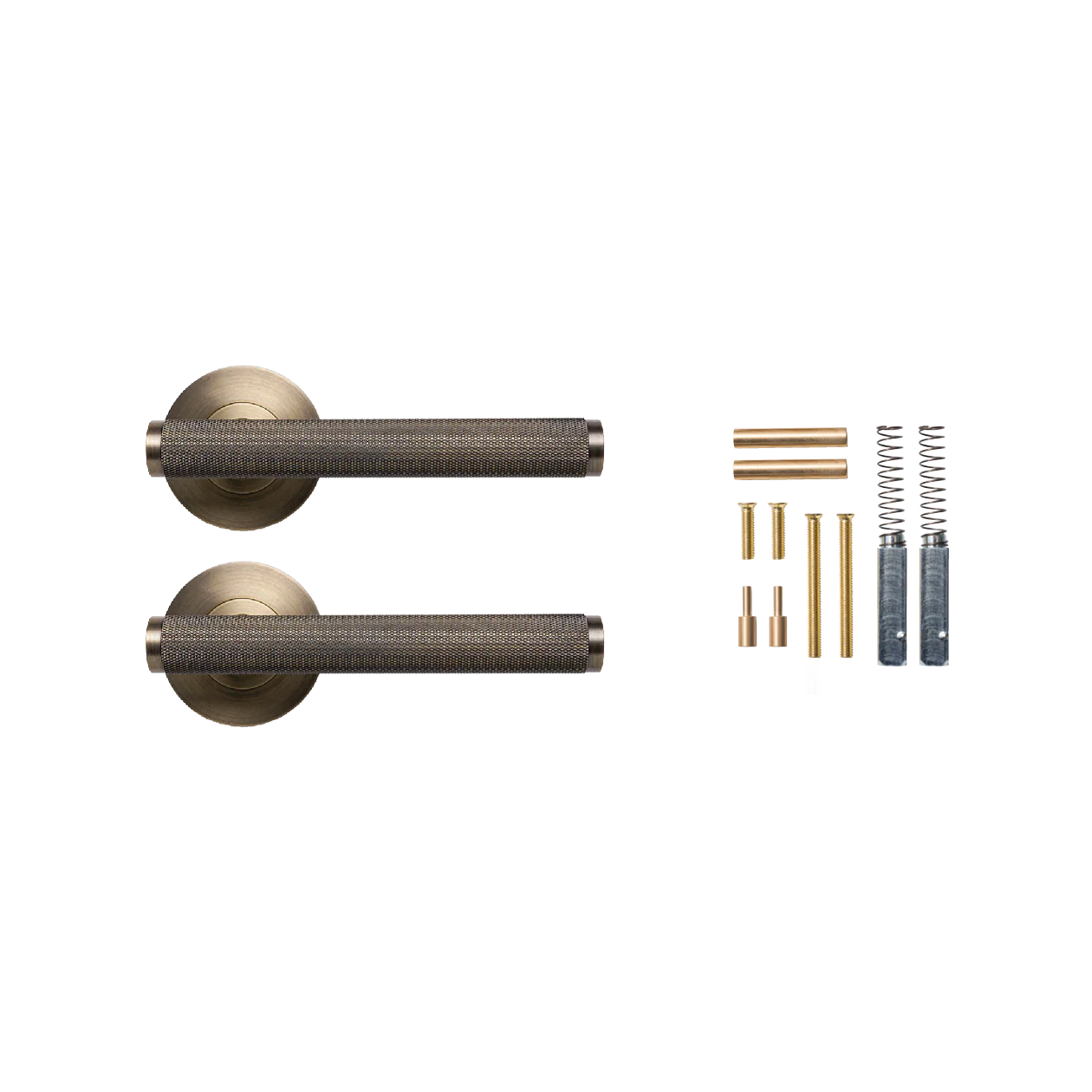 Momo Bellevue Knurled Lever Handle Set Dark Brushed Brass