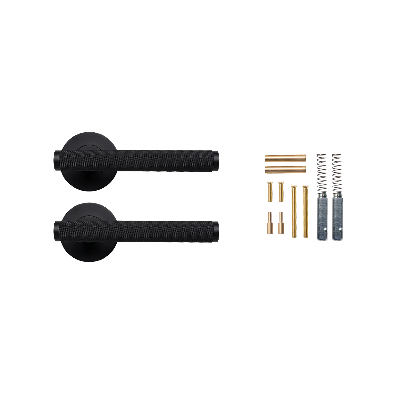Momo Bellevue Knurled Lever Handle Set Matte Black