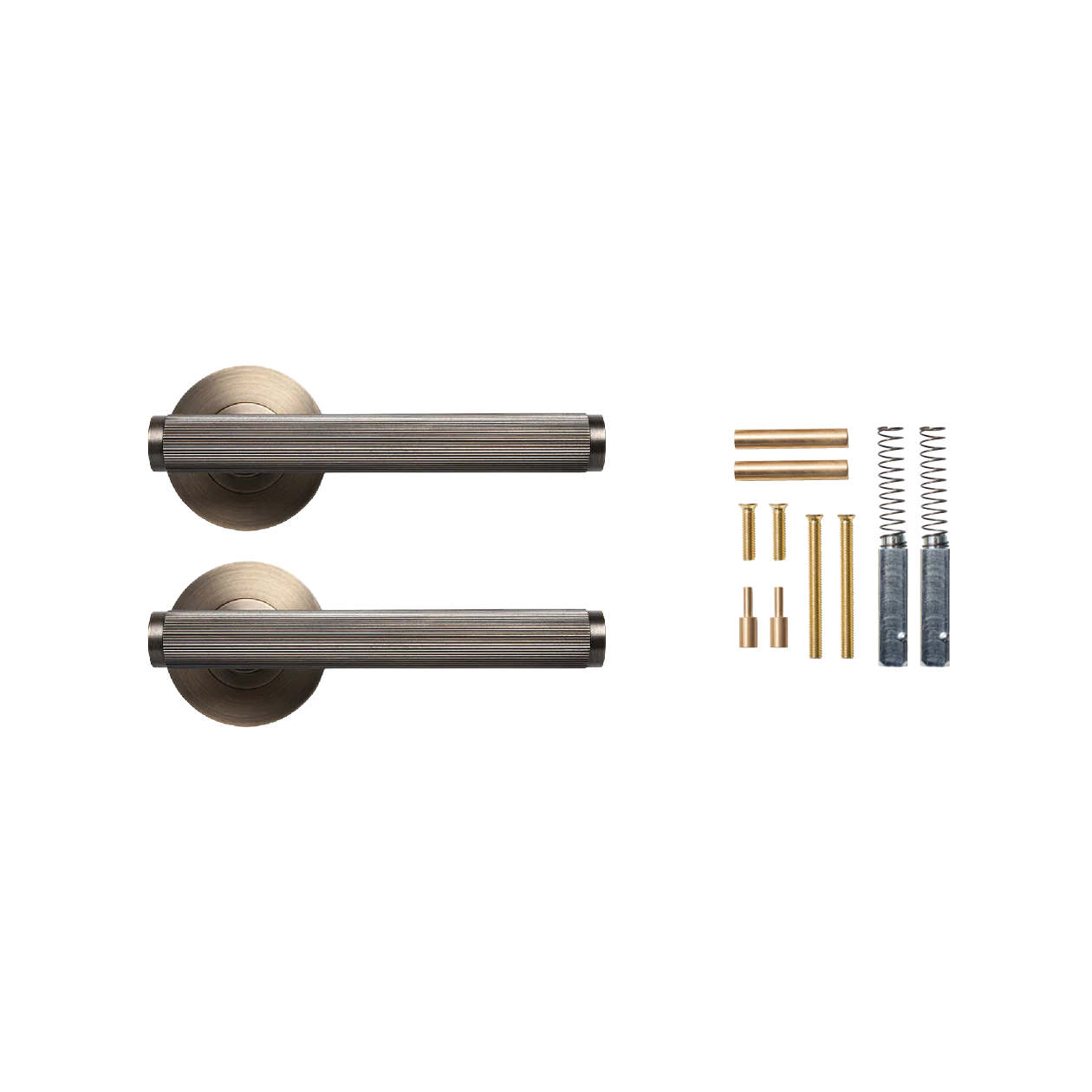 Momo Bellevue Lined Lever Handle Set Dark Brushed Brass