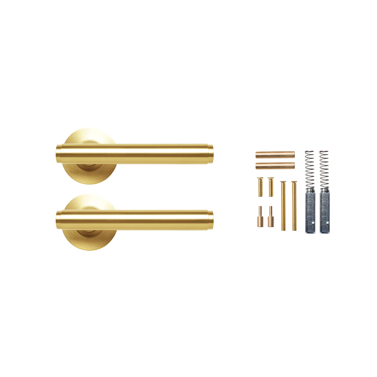 Momo Bellevue Plain Lever Handle Set Brushed Satin Brass