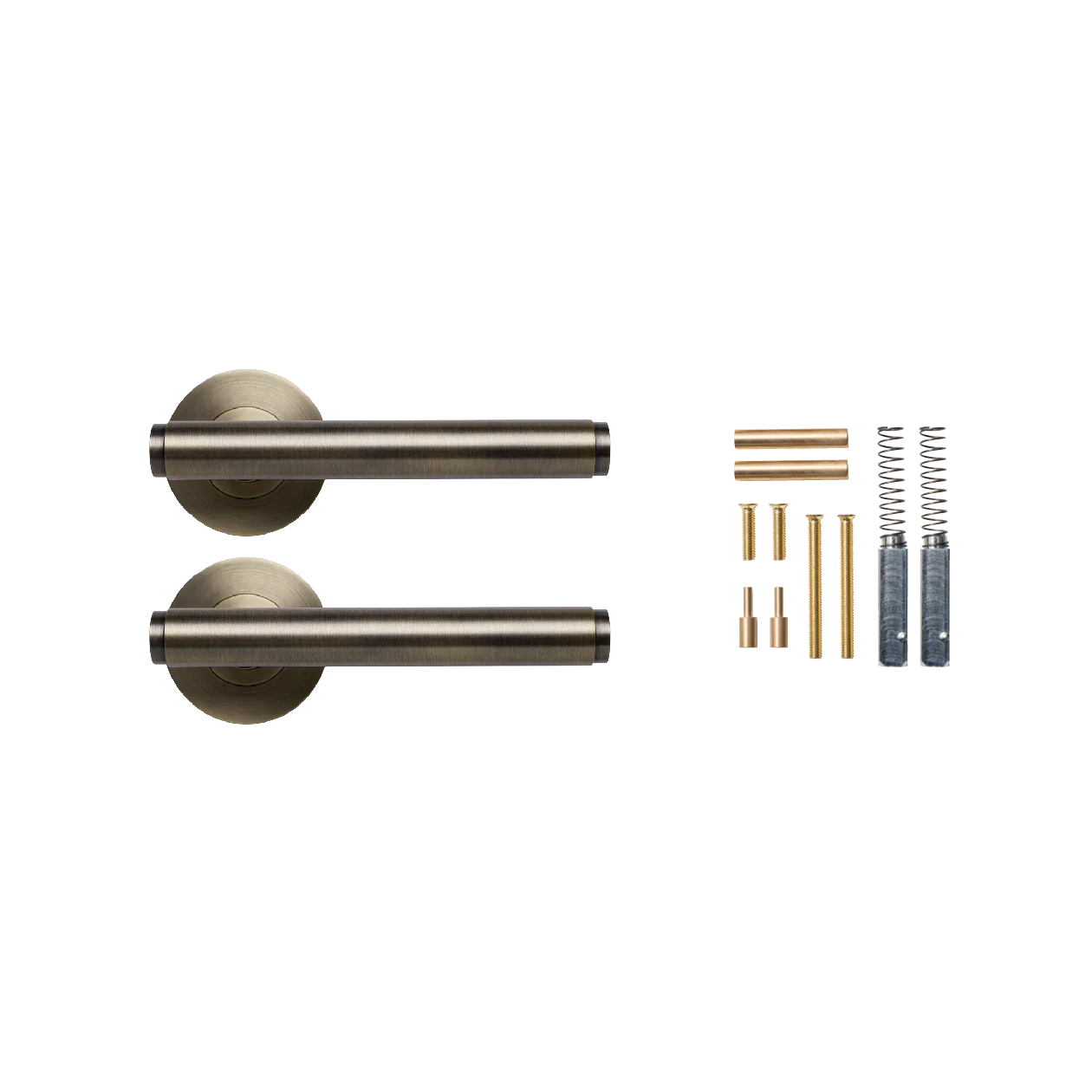 Momo Bellevue Plain Lever Handle Set Dark Brushed Brass