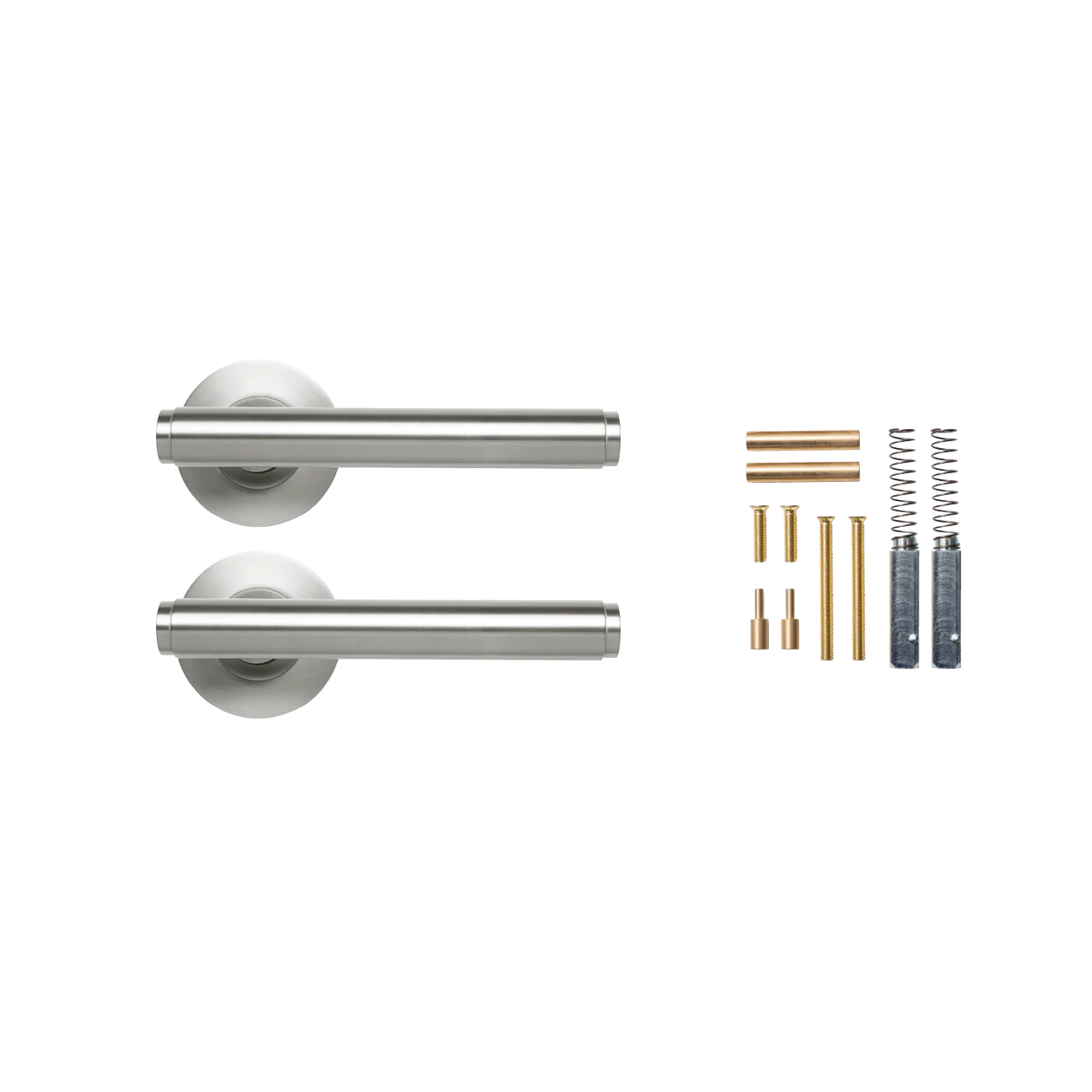 Momo Bellevue Plain Lever Handle Set Dull Brushed Nickel