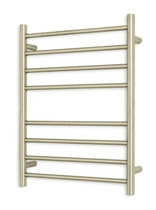 Radiant 240V Heated Round Ladder 430 x 700 Brushed Nickel