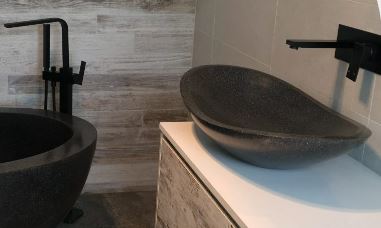 Pietra Bianca Boat Above Counter Stone Basin