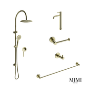 Mimi Brushed Brass Basin Mixer Tapware Package