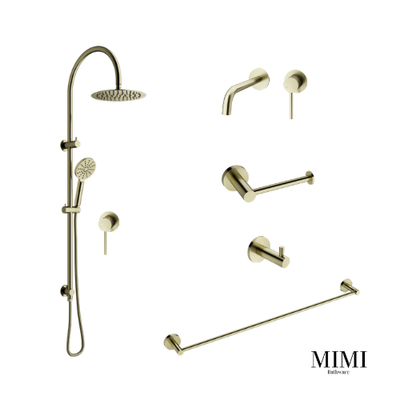 Mimi Brushed Brass Wall Set Tapware Package