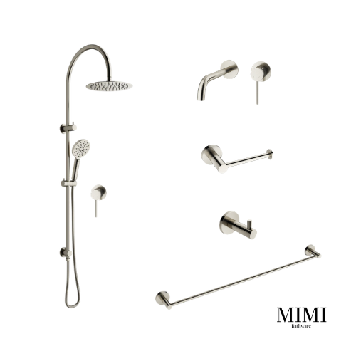 Mimi Brushed Nickel Wall Set Tapware Package