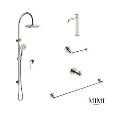 Mimi Brushed Nickel Basin Mixer Tapware Package