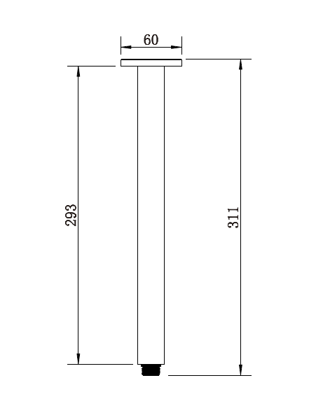 Modern National Square Ceiling Shower Arm 300mm - Matte Black