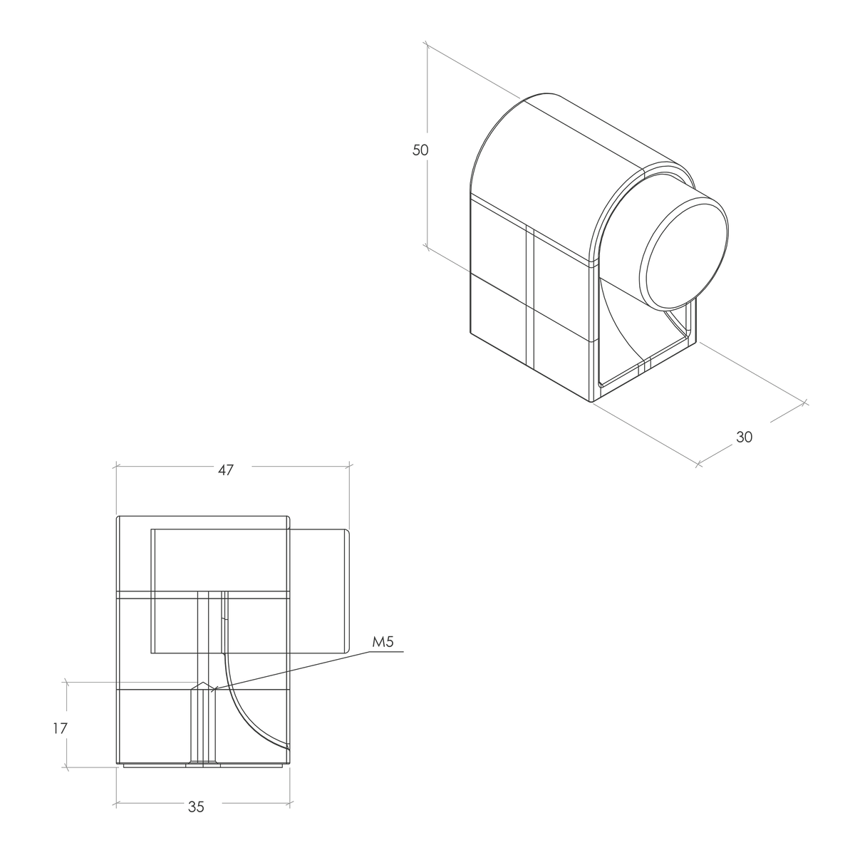 Momo Casey Door Stop - Line Drawing