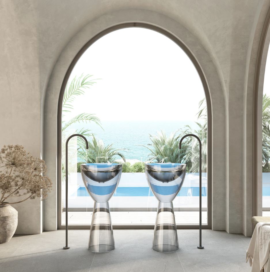 Cassa Design Wow Pedestal Translucency Resin Stone Basin