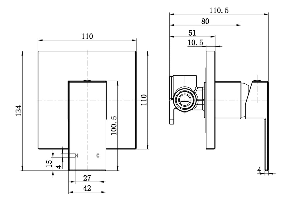 Modern National Chao Mini Shower Mixer