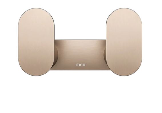Meir Curvae Double Robe Hook - Champagne