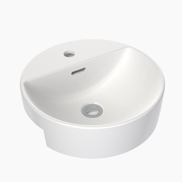 Round Semi Recessed Basin 400mm (1 Tap Hole)