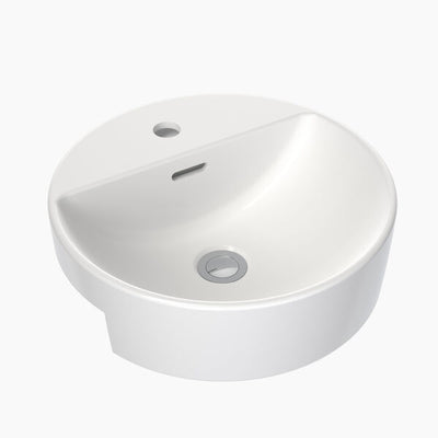 Caroma Round Semi Recessed Basin 400mm (1 Tap Hole)