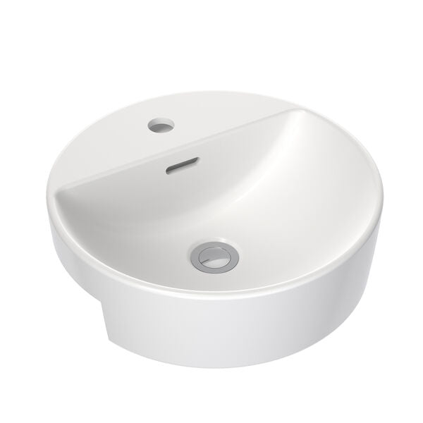 Round Semi Recessed Basin 400mm (1 Tap Hole)