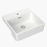 Square Semi Recessed Basin 400mm (1 Tap Hole)