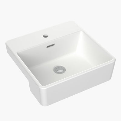 Caroma Square Semi Recessed Basin 400mm (1 Tap Hole)