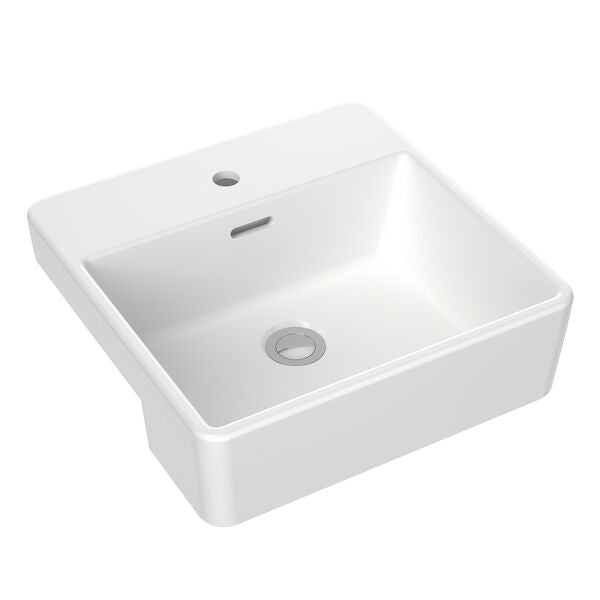 Square Semi Recessed Basin 400mm (1 Tap Hole)