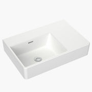 Square Wall Basin Right Hand Shelf 600mm (No Tap Hole)