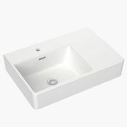 Square Wall Basin Right Hand Shelf 600mm (1 Tap Hole)