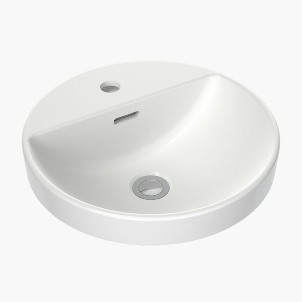 Round Inset Basin with Tap Landing 400mm (1 Tap Hole)