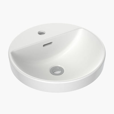 Caroma Round Inset Basin with Tap Landing 400mm (1 Tap Hole)
