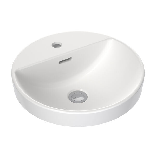 Round Inset Basin with Tap Landing 400mm (1 Tap Hole)