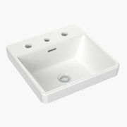 Square Inset Basin with Tap Landing 400mm (3 Tap Hole)