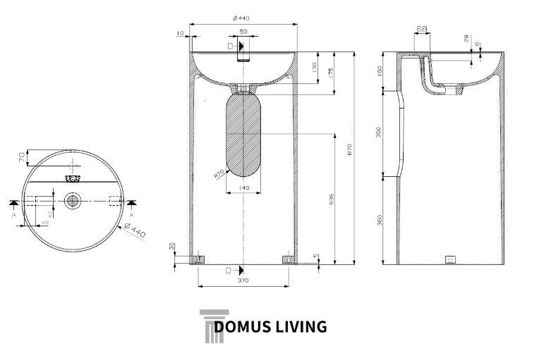 Domus Living Colonna Round X Pedestal