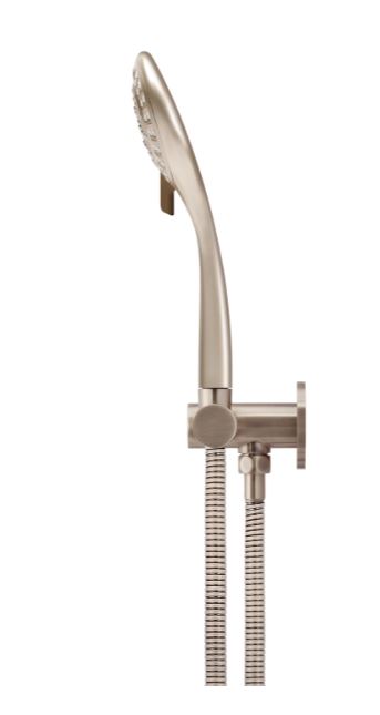 Meir Round three function hand shower on bracket- Champagne