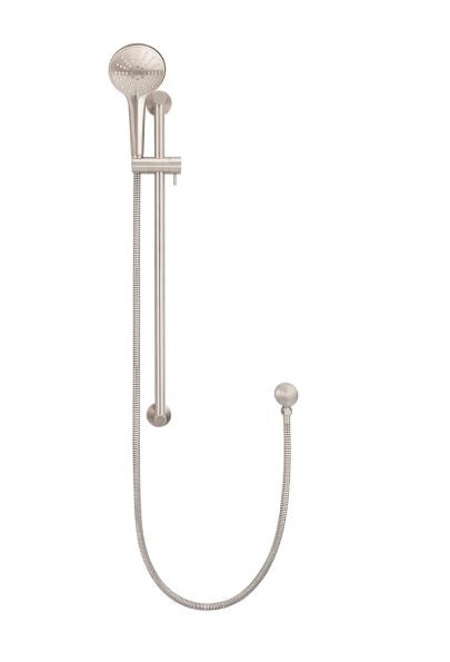 Meir Round Shower on Rail Column with Three Functions - Champagne