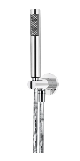 Meir Round Hand Shower on Fixed Bracket Polished Chrome