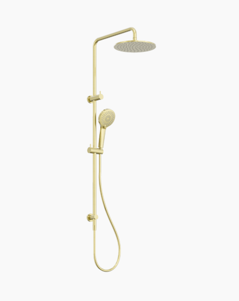 Round Twin Shower Brushed Gold
