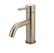 Meir Round Basin Mixer Curved Champagne