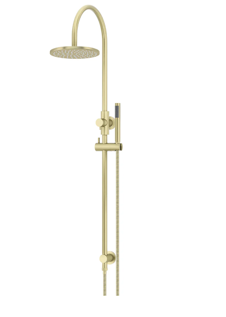 Meir Round Gooseneck Shower Set with 200mm rose, Single-Function Hand Shower Tiger Bronze