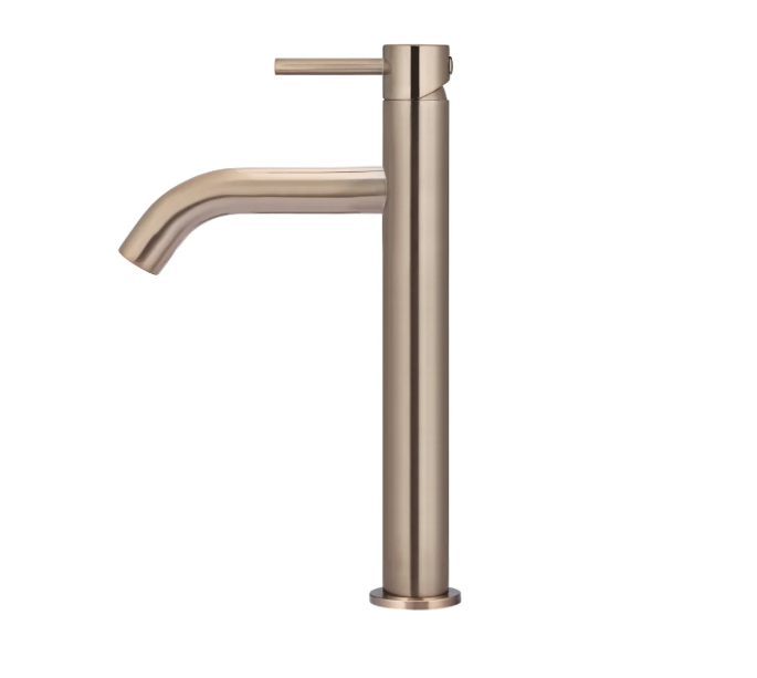 Meir Piccola Tall Basin Mixer Tap with 130mm Spout - Champagne
