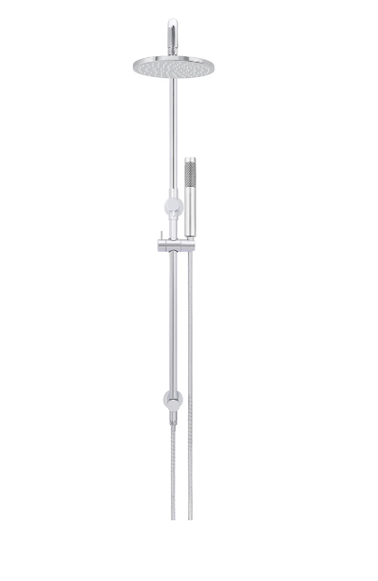 Meir Round Combination Shower Rail, 200mm Rose, Single Function Hand Shower Chrome
