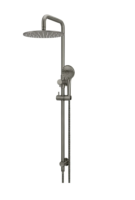Meir Round Combination Shower Rail, 300mm Rose, Single Function Hand Shower - Shadow