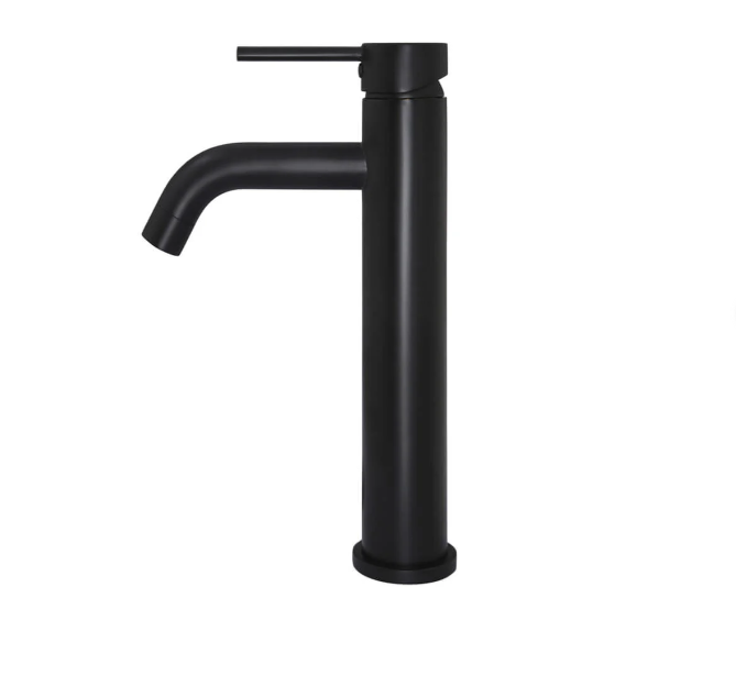Meir Round Tall Basin Mixer Curved - Matte Black