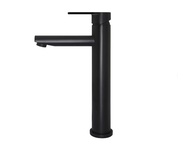 Meir Round Paddle Tall Basin Mixer Matte Black