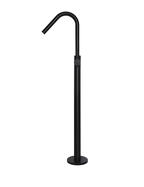 Meir Round Paddle Freestanding Bath Spout and Hand Shower Matte Black